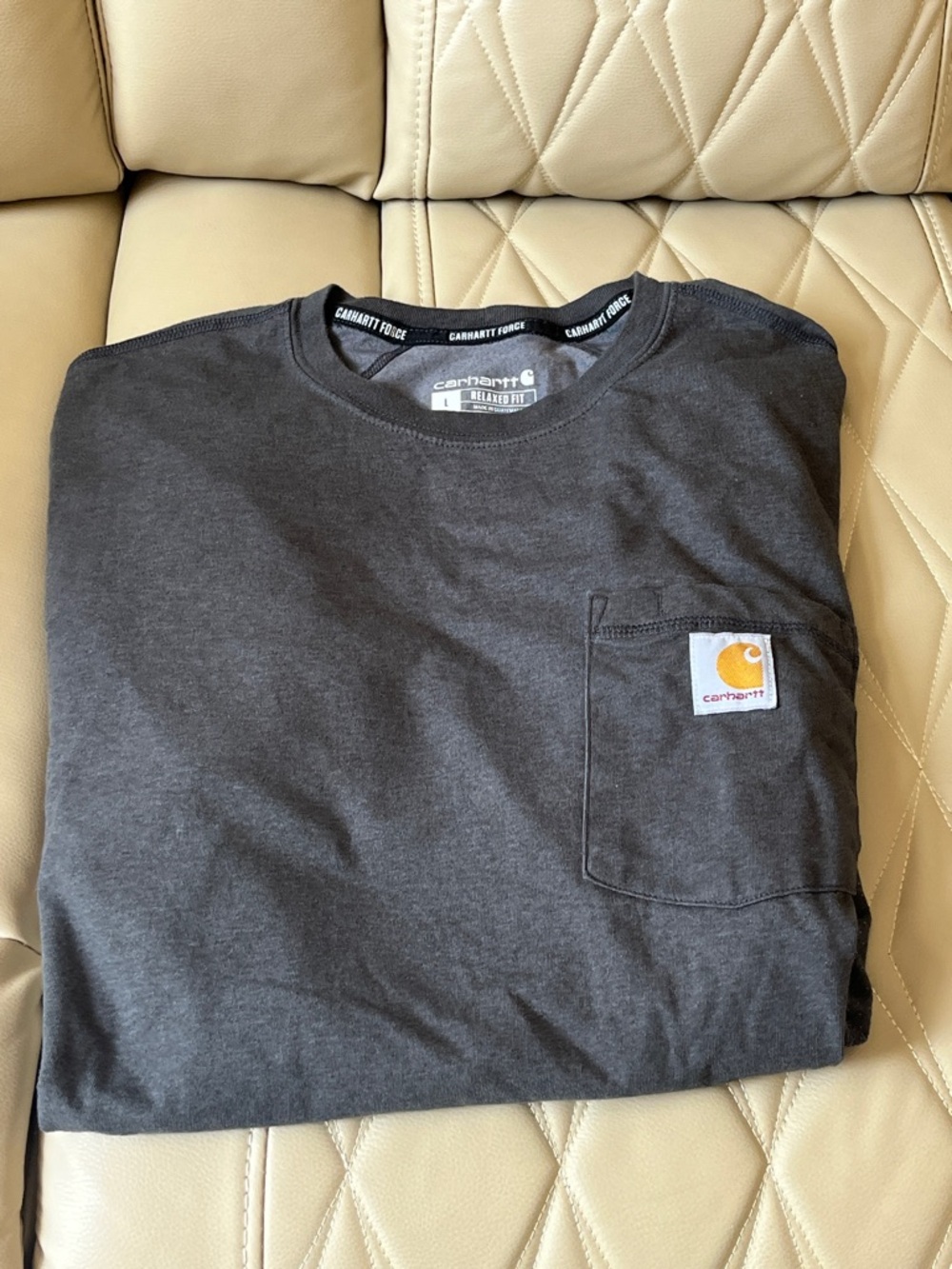 Carhartt Force Pocket T-Shirt Men’s Large Gray Relaxed Fit Workwear Tee